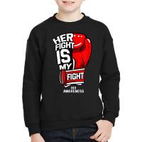 His Fight Is My Fight World Aids Day Hiv Disease Awareness T Shirt Youth Sweatshirt | Artistshot