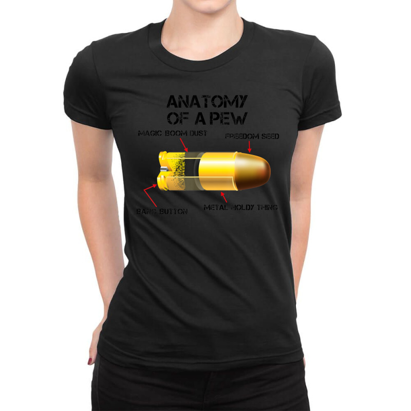 Anatomy Of A Pew Parts Of A Bullet Pro Gun Rights Ladies Fitted T-Shirt by femalesbaubles | Artistshot