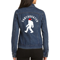 Santaquatch  Funny Tall Santa Costume  For Christmas Ladies Denim Jacket | Artistshot