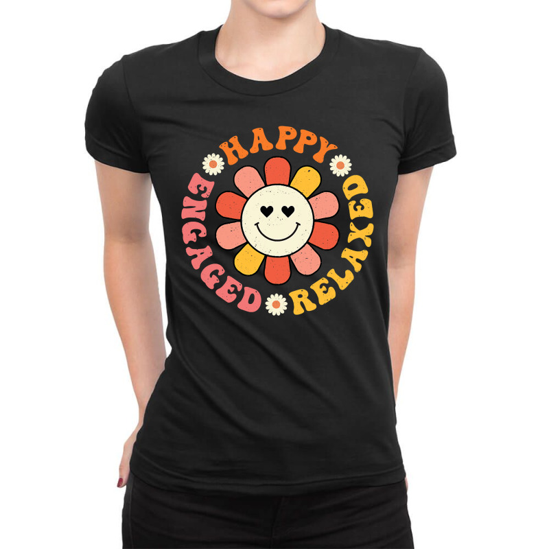 Happy Relaxed Engaged Aba Bcba Behavioral Health Technician Ladies Fitted T-Shirt by Davidartist | Artistshot