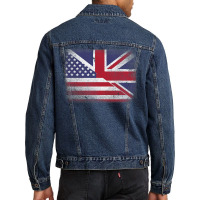 British American Flag  Great Britain Union Jack Men Denim Jacket | Artistshot