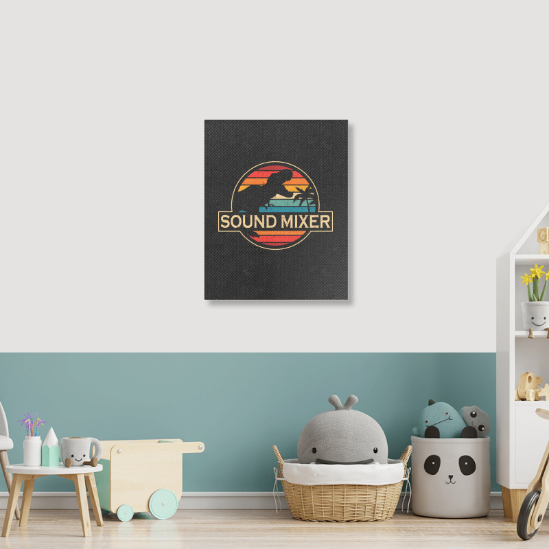 Sound Mixer Dinosaur Portrait Canvas Print | Artistshot