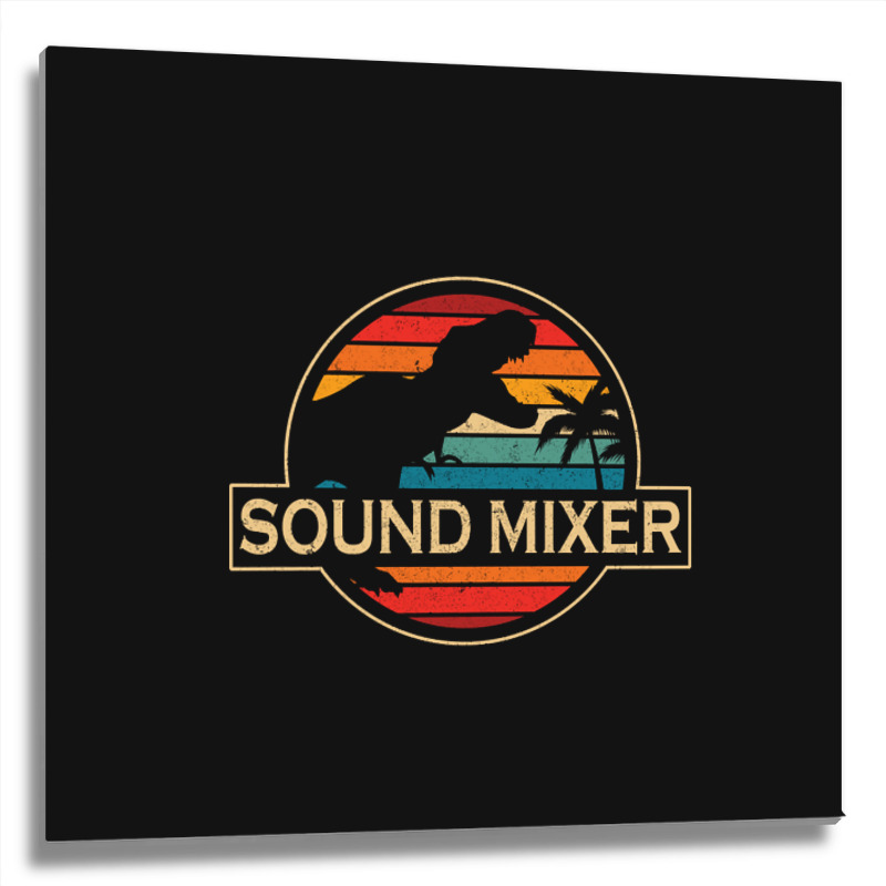 Sound Mixer Dinosaur Metal Print Square | Artistshot