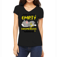 Mostly Running On Empty Endometriosis Warrior (2) Women's V-neck T-shirt | Artistshot