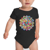 Multicolored Mandala Flower Baby Bodysuit | Artistshot