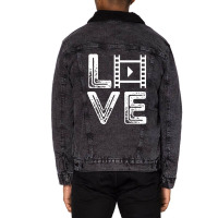 Filmmaker Love Film Producer Film Director Cameraman Unisex Sherpa-lined Denim Jacket | Artistshot