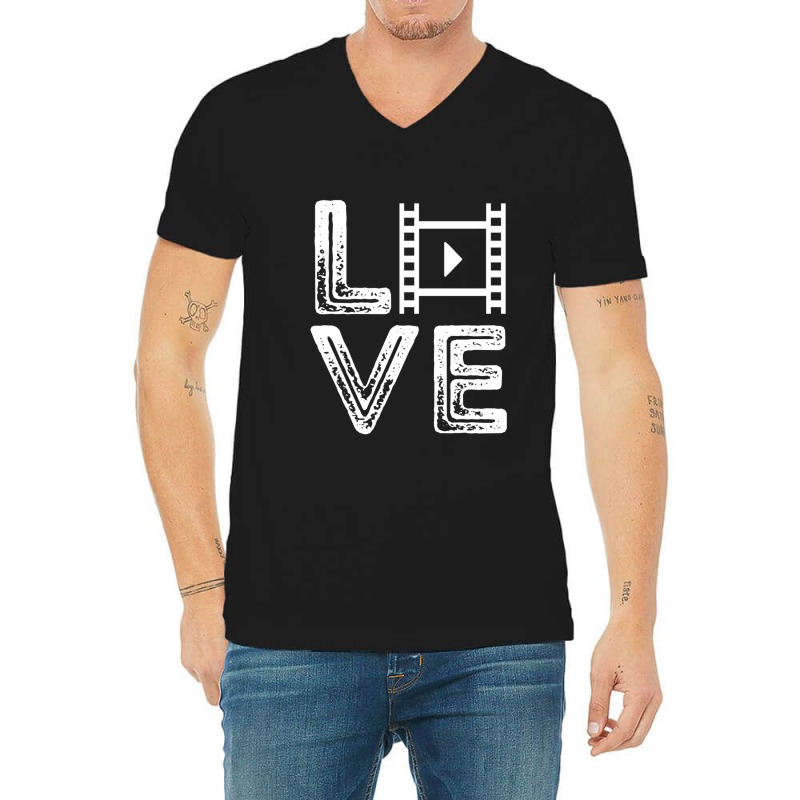 Filmmaker Love Film Producer Film Director Cameraman V-Neck Tee by SuzanneElaineSehorn | Artistshot