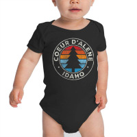 Coeur D'alene Idaho Id Vintage Retro 70s Baby Bodysuit | Artistshot