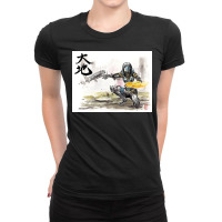 Tali From Mass Effect Sumie Style With Calligraphy Great Land Poster Ladies Fitted T-shirt | Artistshot