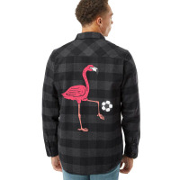 Flamingo Playing Soccer Football Player Men, Women, Kids Flannel Shirt | Artistshot