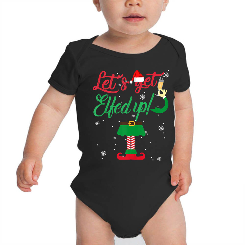 Let S Get Elfed Up Funny Drinking Christmas Gift Baby Bodysuit by Davidartist | Artistshot