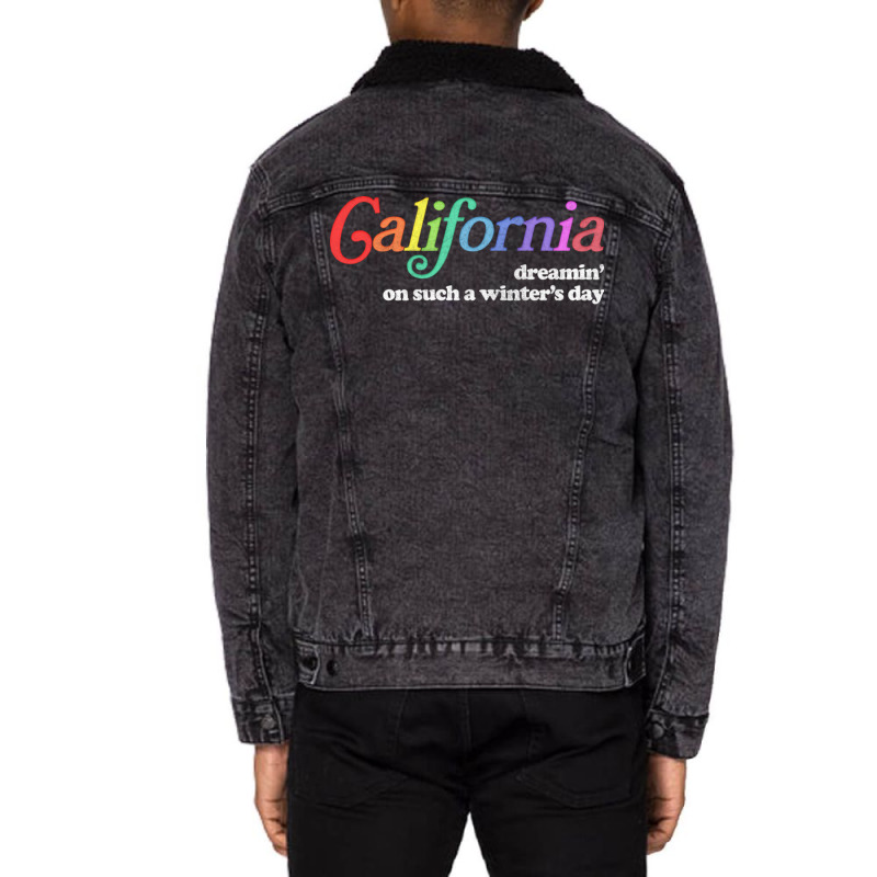 California Dreamin Retro Style Aesthetic Design Unisex Sherpa-Lined Denim Jacket by CaridadAlstott | Artistshot