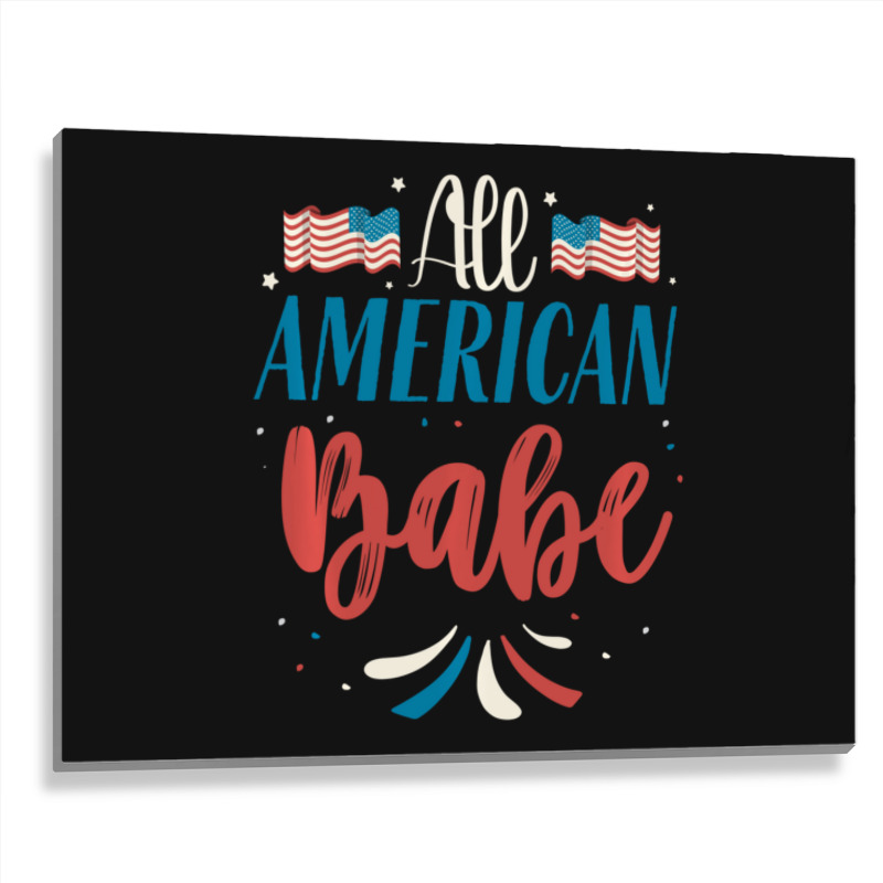 All American Girl 4th Of July Women Men Usa Metal Print Horizontal | Artistshot