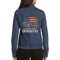 Gun Flag Let's Go Branson Brandon Lets Go Branson (on Back) Ladies Denim Jacket | Artistshot