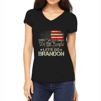 Gun Flag Let's Go Branson Brandon Lets Go Branson (on Back) Women's V-neck T-shirt | Artistshot