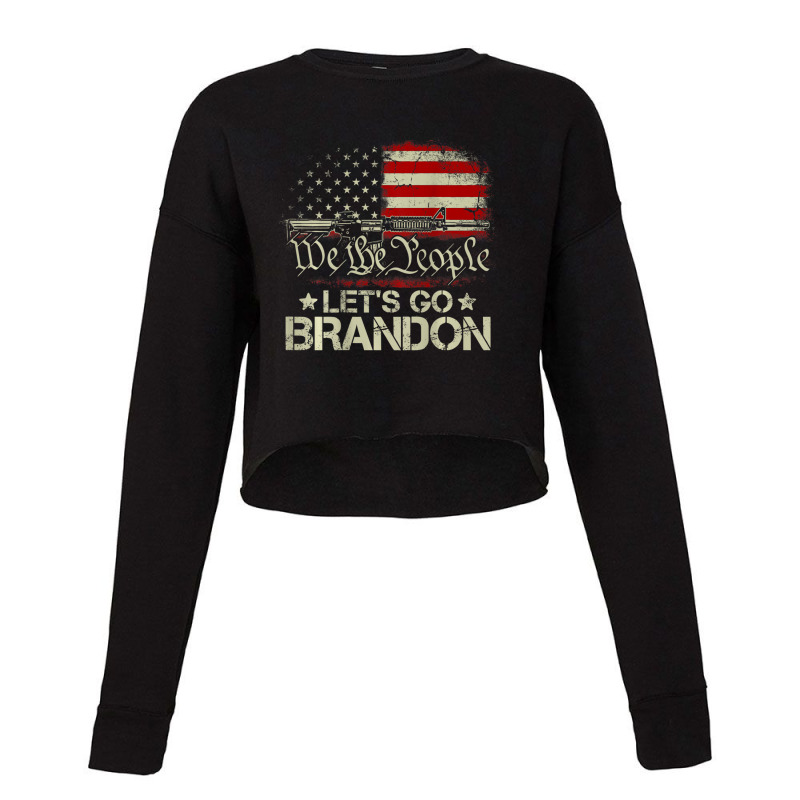 Gun Flag Let's Go Branson Brandon Lets Go Branson (on Back) Cropped Sweater by behindcedar22 | Artistshot