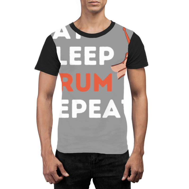 Eat Sleep Drum Repeat Drummer Music Classic  Aesthetic Graphic T-shirt | Artistshot