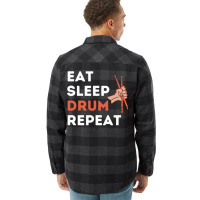 Eat Sleep Drum Repeat Drummer Music Classic  Aesthetic Flannel Shirt | Artistshot