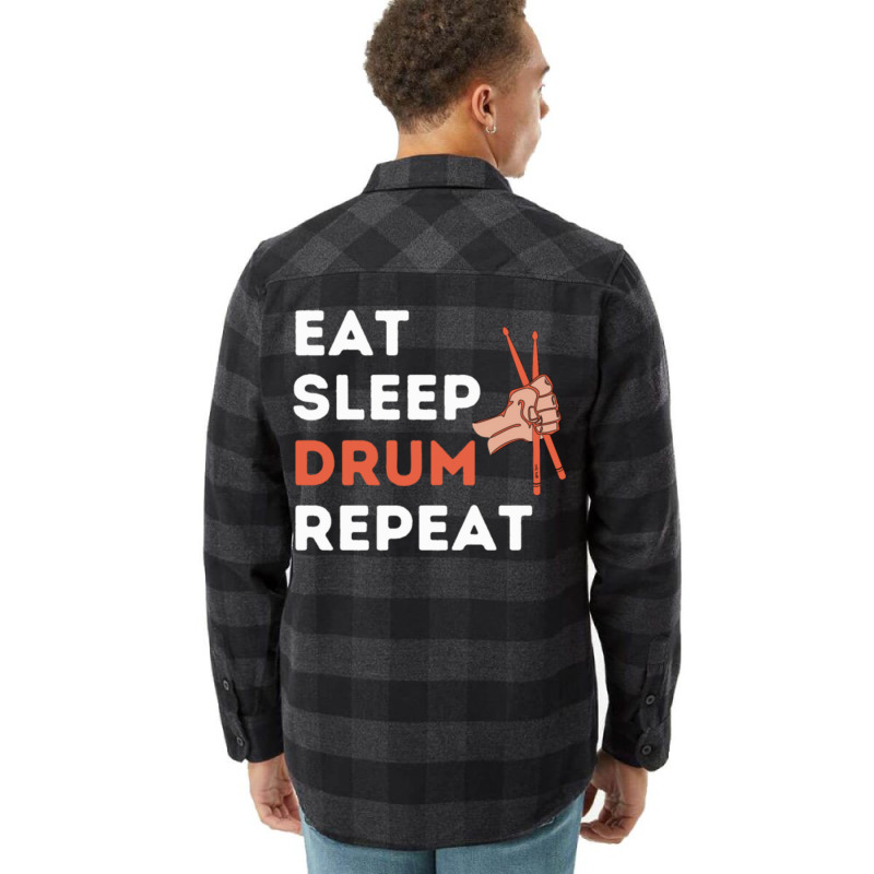 Eat Sleep Drum Repeat Drummer Music Classic  Aesthetic Flannel Shirt | Artistshot