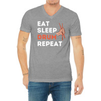 Eat Sleep Drum Repeat Drummer Music Classic  Aesthetic V-neck Tee | Artistshot