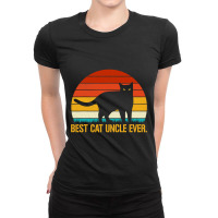 Best Cat Uncle Ever Vintage Retro Cat Kitten Lover Ladies Fitted T-shirt | Artistshot