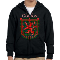 Gordon Tartan Scottish Plaid Lion Rampant Youth Zipper Hoodie | Artistshot