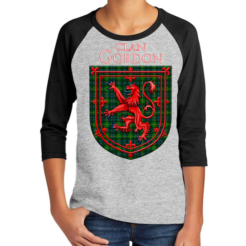 Gordon Tartan Scottish Plaid Lion Rampant Youth 3/4 Sleeve by oatesorlandoi9eepf | Artistshot