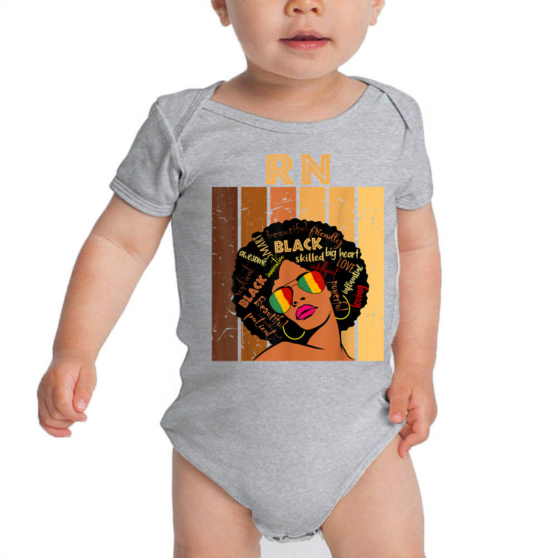 Rn Registered Nurse Afro African Women Black History Month T Shirt Baby Bodysuit | Artistshot