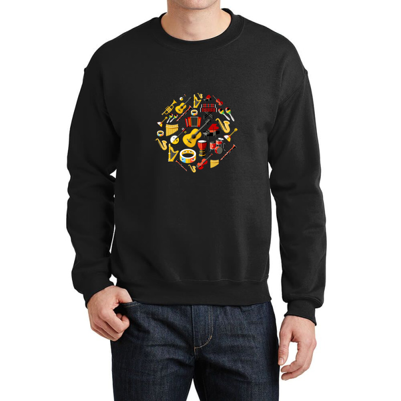 Music Instruments Lover Crewneck Sweatshirt by MichaelTatum | Artistshot