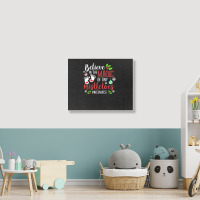 Peds Nicu Nurse Believin Magic Of Tiny Mistletoe Christmas T Shirt Landscape Canvas Print | Artistshot