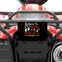 Peds Nicu Nurse Believin Magic Of Tiny Mistletoe Christmas T Shirt Atv License Plate | Artistshot