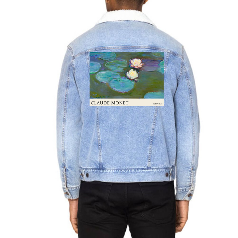 Nympheas, Claude Monet Unisex Sherpa-Lined Denim Jacket by paulasilver | Artistshot