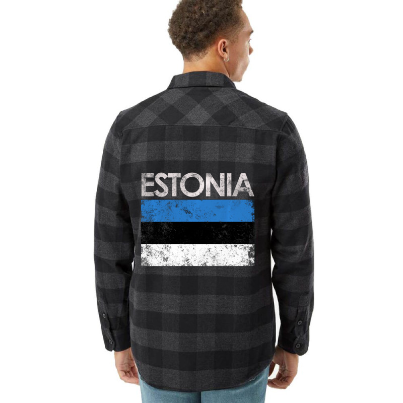 Vintage Estonia Estonian Flag Pride Gift Flannel Shirt | Artistshot