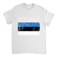 Vintage Estonia Estonian Flag Pride Gift Classic T-shirt | Artistshot