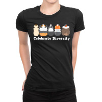 Funny  Celebrate Diversity  Cute Gift For Guinea Pig Lovers Ladies Fitted T-shirt | Artistshot