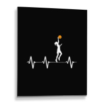 Basketball Heartbeat Gift S For Women And Girls Metal Print Vertical | Artistshot