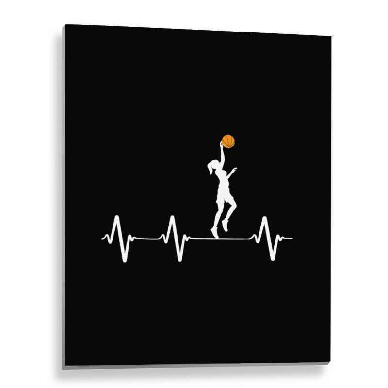 Basketball Heartbeat Gift S For Women And Girls Metal Print Vertical | Artistshot