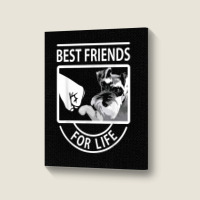 Schnauzer Best Friends For Life Tshirt Portrait Canvas Print | Artistshot