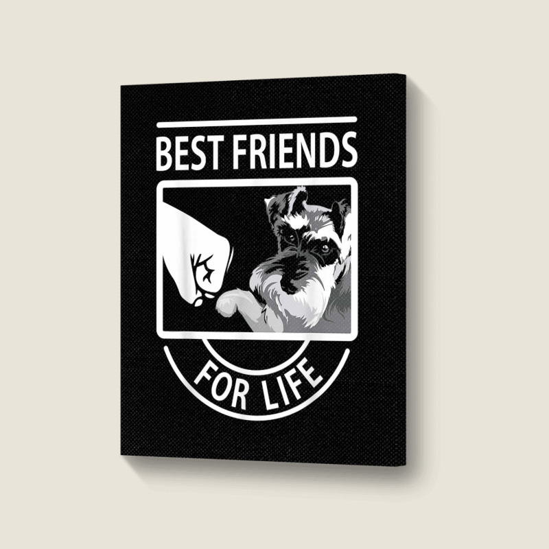 Schnauzer Best Friends For Life Tshirt Portrait Canvas Print | Artistshot