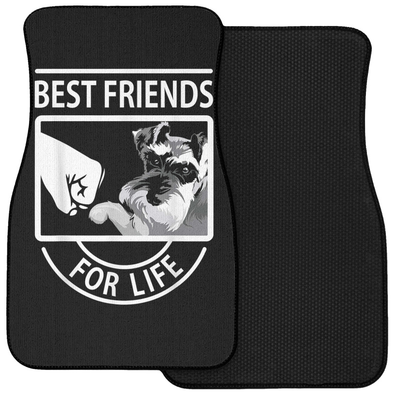 Schnauzer Best Friends For Life Tshirt Front Car Mat | Artistshot