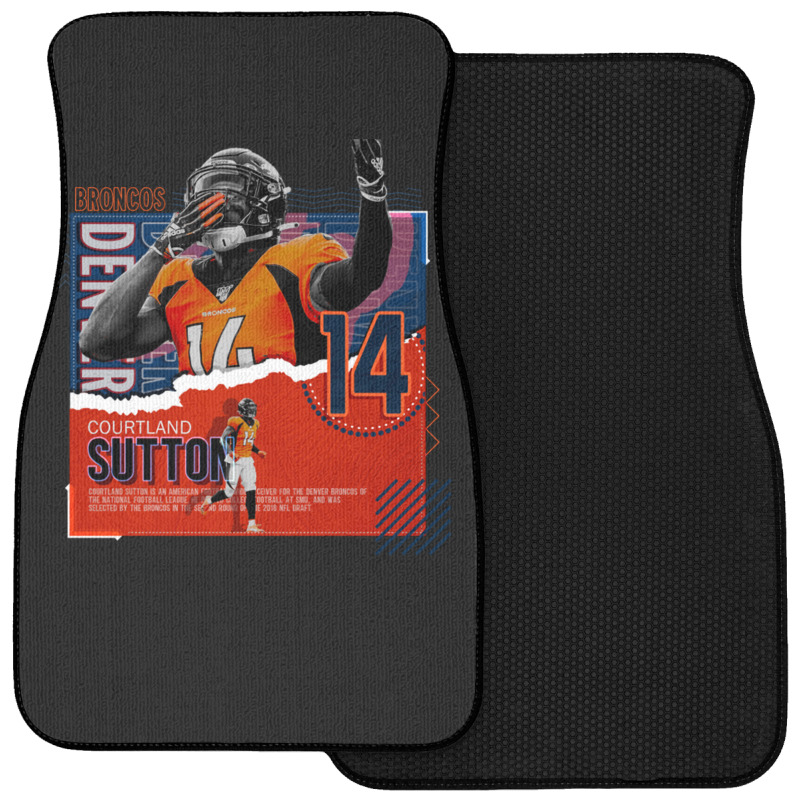 Courtland Sutton Football Paper Poster Broncos Front Car Mat | Artistshot