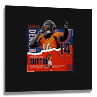 Courtland Sutton Football Paper Poster Broncos Metal Print Square | Artistshot