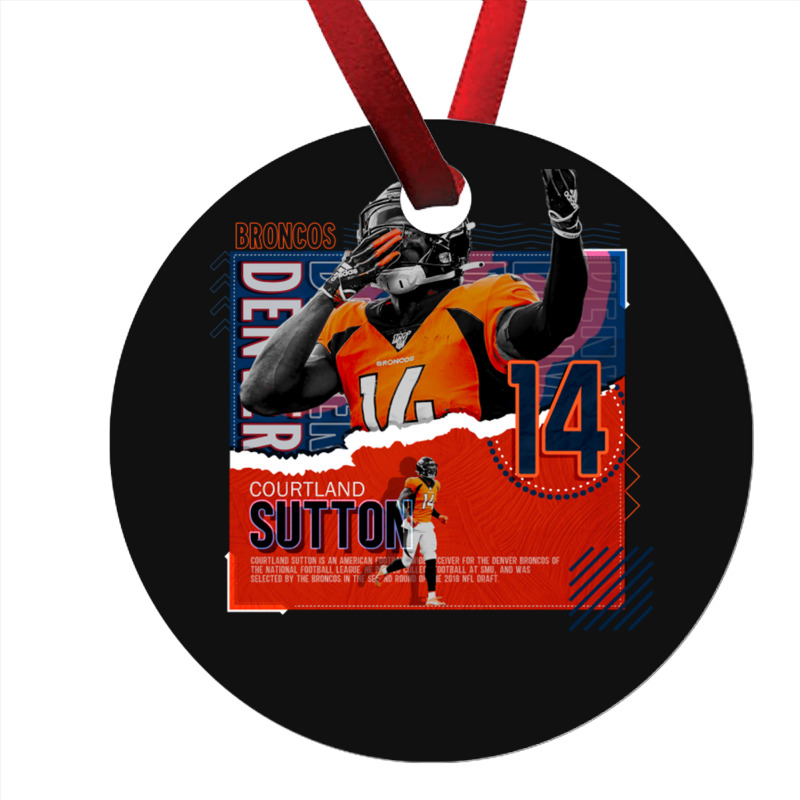 Courtland Sutton Football Paper Poster Broncos Ornament | Artistshot