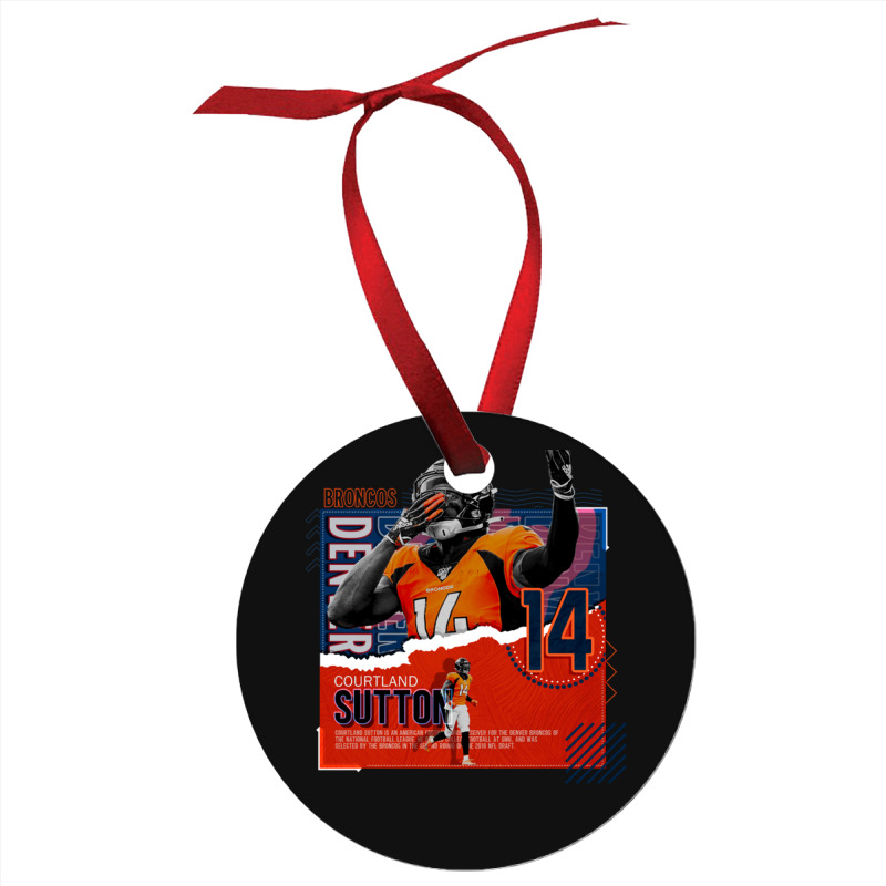 Courtland Sutton Football Paper Poster Broncos Ornament | Artistshot