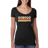 Oswego Ny New York City Home Roots Retro 70s 80s Women's Triblend Scoop T-shirt | Artistshot