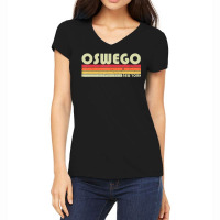 Oswego Ny New York City Home Roots Retro 70s 80s Women's V-neck T-shirt | Artistshot