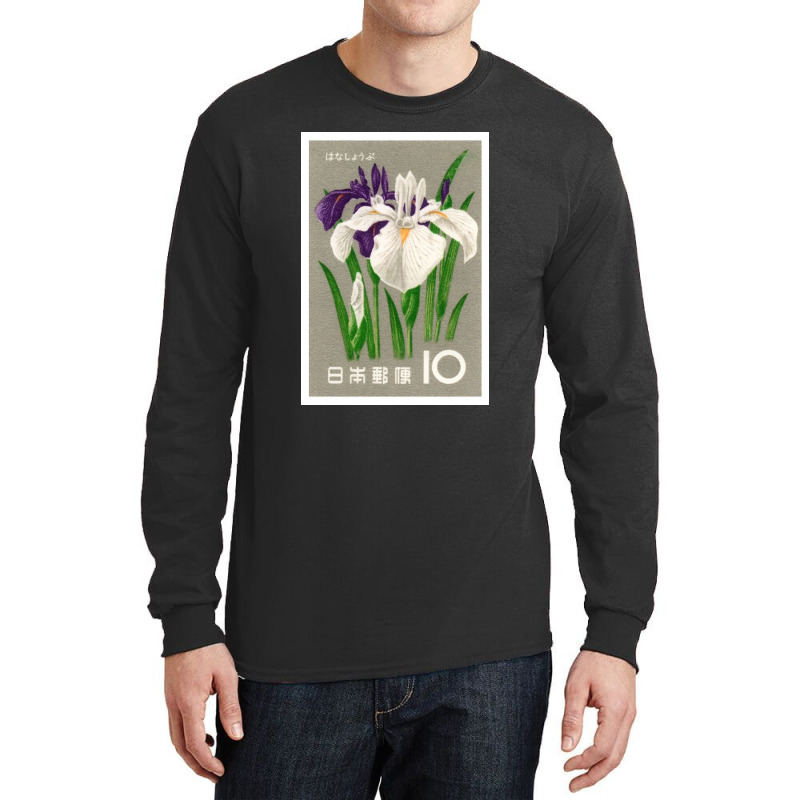 1961 Japan Iris Postage Stamp Poster Long Sleeve Shirts | Artistshot