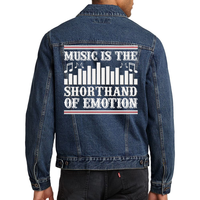 Music Is The Shorthand Of Emotion Music Lover Classic  Stars Men Denim Jacket | Artistshot