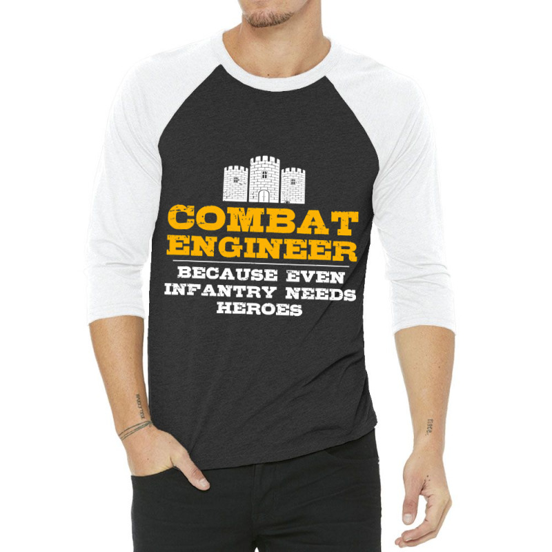 Combat Engineer  Engineer Gifts  Army Engineering 3/4 Sleeve Shirt by Aliceartist | Artistshot