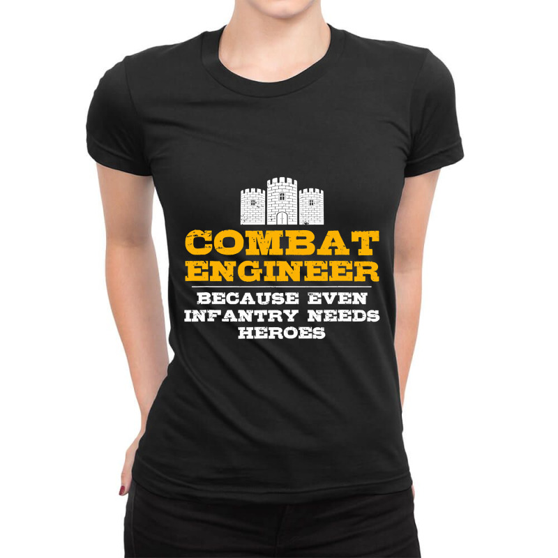 Combat Engineer  Engineer Gifts  Army Engineering Ladies Fitted T-Shirt by Aliceartist | Artistshot